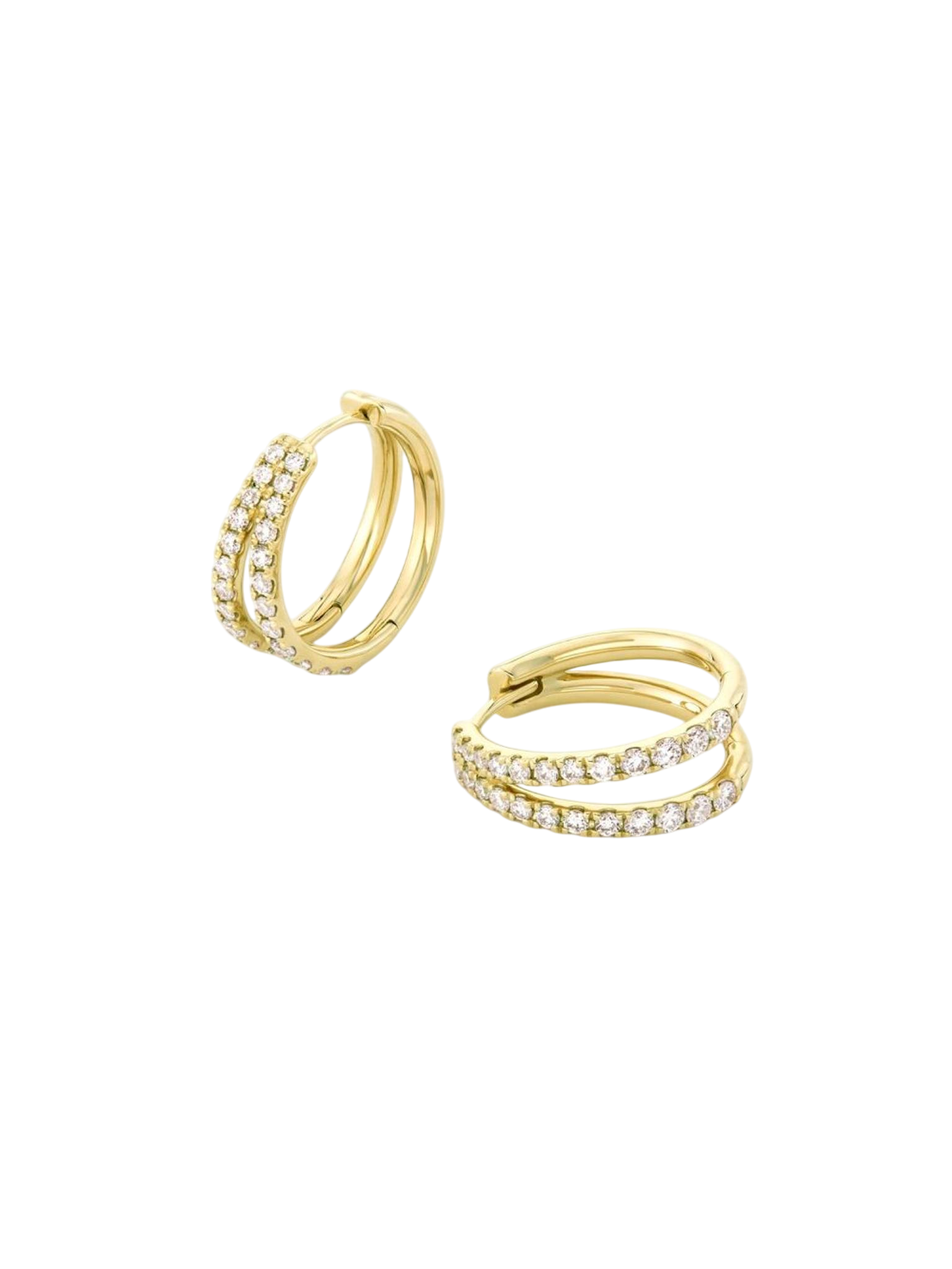Signature duo small lab-created diamond huggie hoops